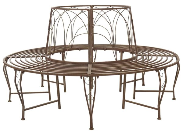 Fa pad 8-Ülőhelyek száma Ø 160 x 89 cm Acél Antik Barna Kerek