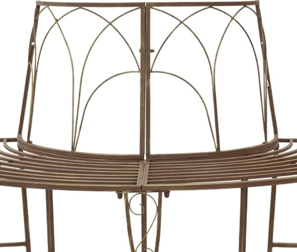 Fa pad 4-Ülőhelyek száma 160 x 80 x 89 cm Acél Antik Barna