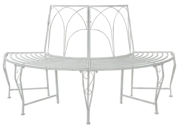 Fa pad 4-Ülőhelyek száma 160 x 80 x 89 cm Acél Antik fehér