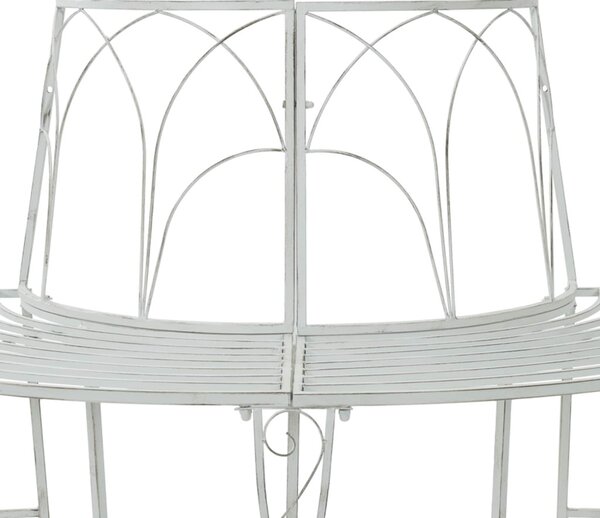 Fa pad 4-Ülőhelyek száma 160 x 80 x 89 cm Acél Antik fehér