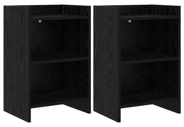 Éjjeliszekrények 2 pcs Fekete Tölgy 40 x 30 x 60 cm Szerelt Fa