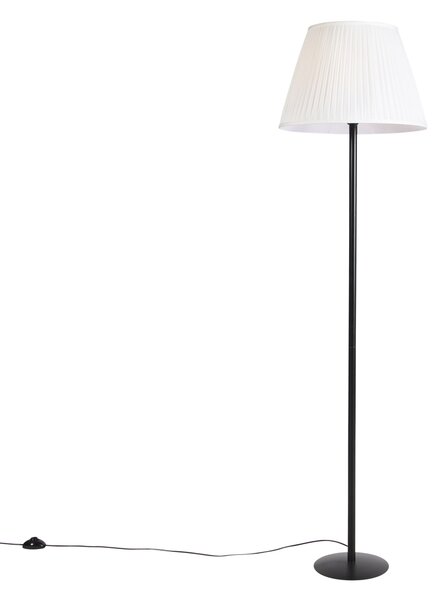 Modern állólámpa fekete fehér redős árnyékolóval 45 cm - Simplo