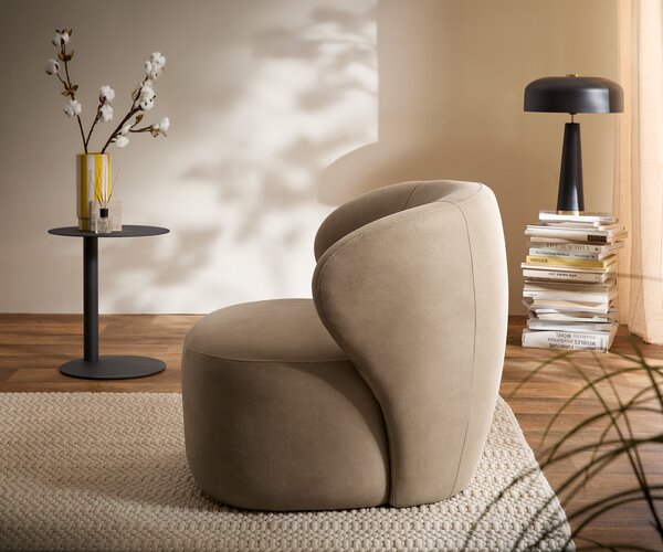 DELIFE Lounge fotel Pulo 80x80 cm mikroszálas bézs vintage