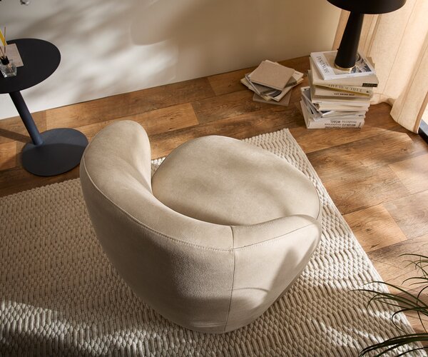 DELIFE Lounge fotel Pulo 80x80 cm mikroszálas bézs vintage