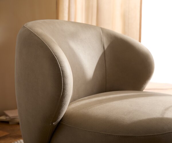 DELIFE Lounge fotel Pulo 80x80 cm mikroszálas bézs vintage