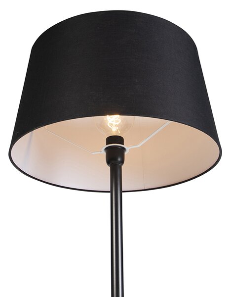 Fekete állólámpa vászonbúrával fekete 45 cm - Simplo