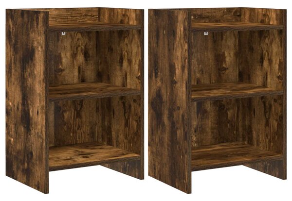 Éjjeliszekrények 2 pcs Füstös Tölgy 40 x 30 x 60 cm Szerelt Fa