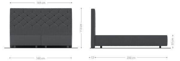 DELIFE Boxspring ágy Dream-Great 160x200 cm mikroszálas antracit