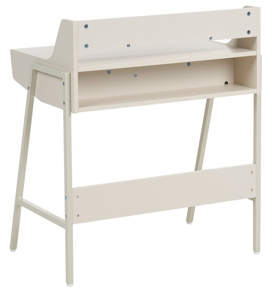 Polcos íróasztal BROXTON Világosbézs 77 cm 46 cm