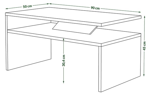 Mazzoni PRIMA Barna Tölgy/Fekete - MODERN DOHÁNYZÓASZTAL