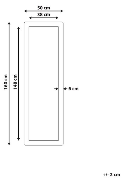 Falitükör GALAN 50 cm 160 cm Világosbarna