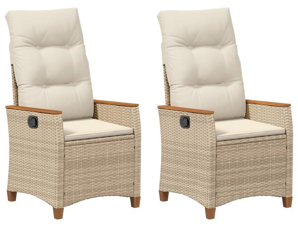 Fekvő Kerti Szék Beige és krém 64 x 57,5 x 112 cm polirattan