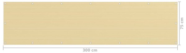 Bézs HDPE erkélytakaró 75 x 300 cm
