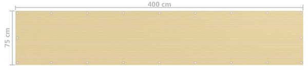 Bézs HDPE erkélytakaró 75 x 400 cm