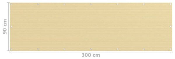 Bézs HDPE erkélytakaró 90 x 300 cm