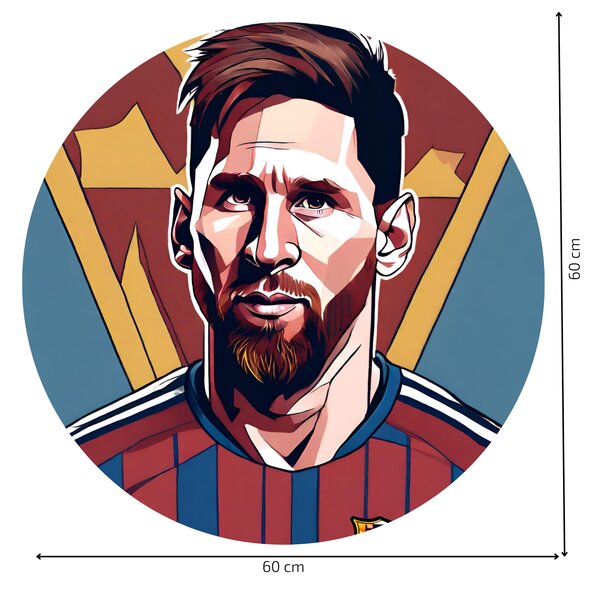 PIPPER. Kör alakú falmatrica "MESSI" Méret: 60cm