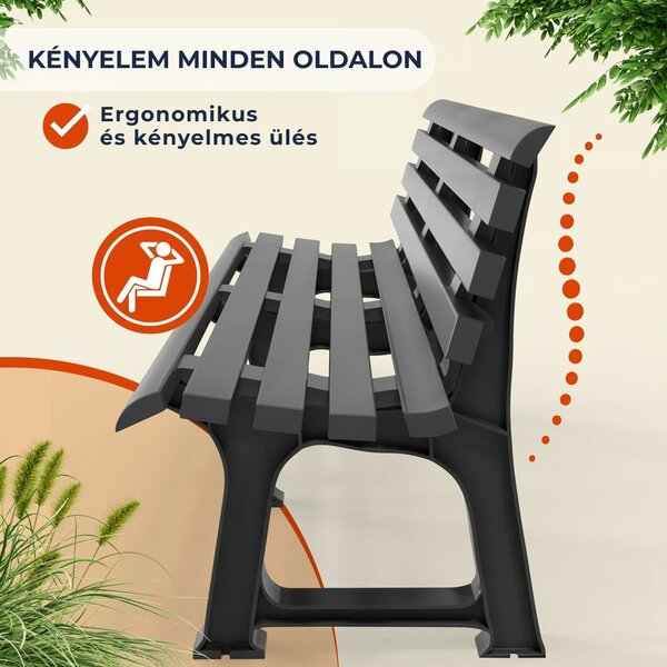 ORCHIDEA kerti pad, 145x49x74cm, antracit I.P.A.E-Progarden