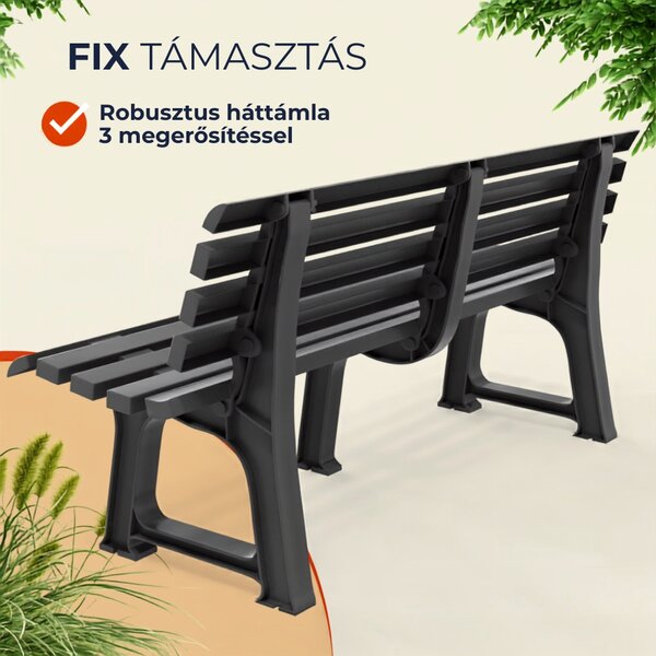 ORCHIDEA kerti pad, 145x49x74cm, antracit I.P.A.E-Progarden