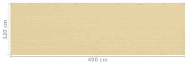 Bézs HDPE erkélytakaró 120 x 400 cm