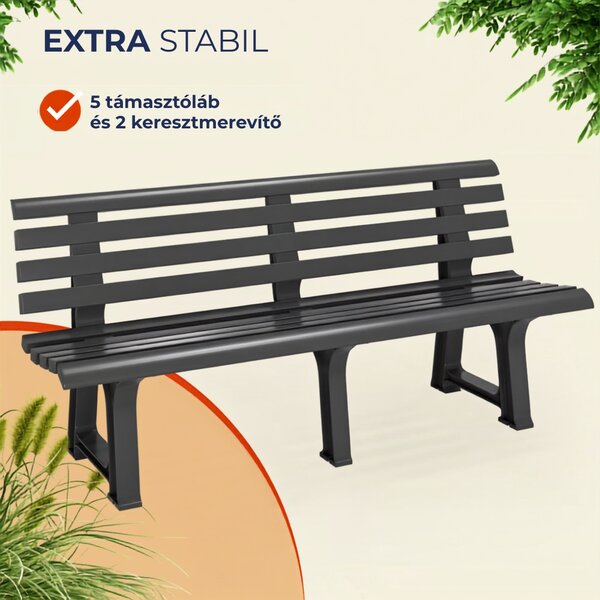 ORCHIDEA kerti pad, 145x49x74cm, antracit I.P.A.E-Progarden