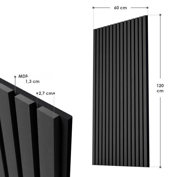 Juskys 4 darabos akusztikus panel szett - sötétszürke