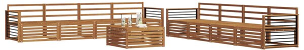 Kültéri kanapé szett 9 pcs Természetes Tömör Akácfa