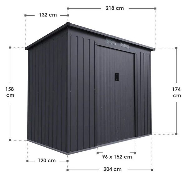 Juskys Kerti ház M 218x132x174 cm - antracit