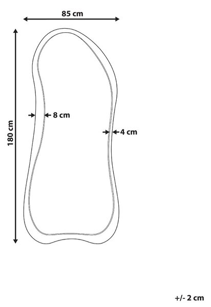 Falitükör ASPET 85 cm 180 cm Császárfa Barna