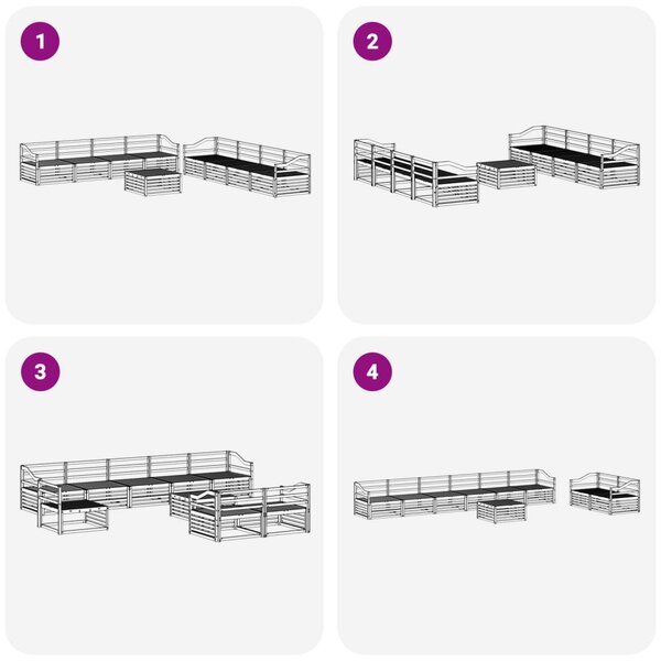 Kültéri kanapé szett 9 pcs Természetes Tömör Akácfa
