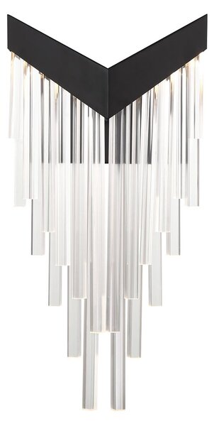 Quintiesse glamour modern fali lámpa vivien matt fekete átlátszó elsqn-vivien-1w-bk