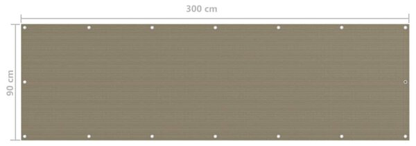 Tópszínű HDPE erkélytakaró 90 x 300 cm