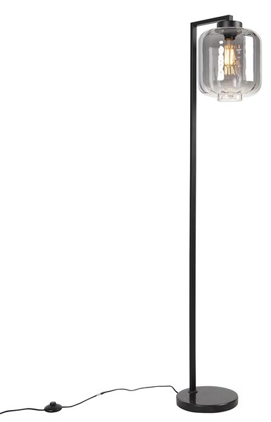 Intelligens állólámpa fekete, füstüveggel, WiFi ST64-vel - Qara Down