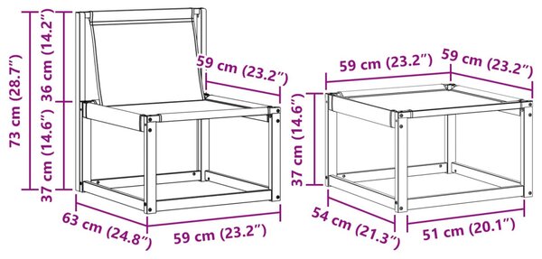 Kültéri kanapé szett párnával 4 pcs Fehér és Bézs