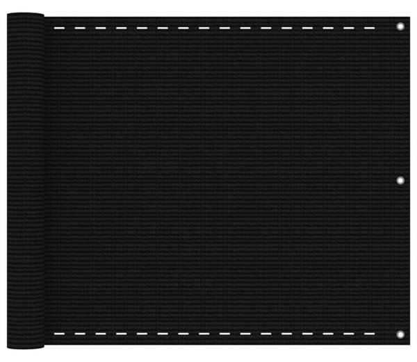 Fekete HDPE erkélytakaró 75 x 300 cm