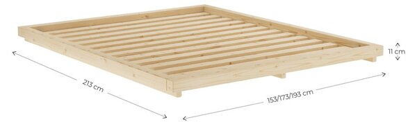 Borovi fenyő franciaágy ágyráccsal 160x200 cm Dock – Karup Design