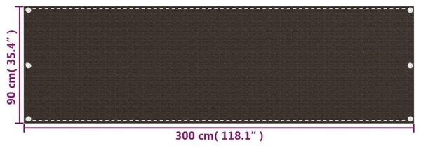Barna HDPE erkélytakaró 90 x 300 cm