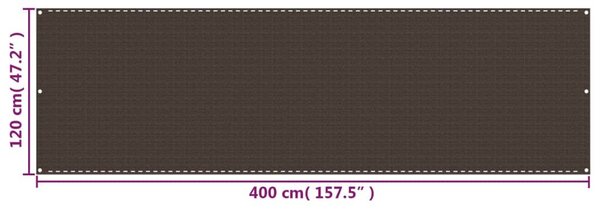 Barna HDPE erkélytakaró 120 x 400 cm