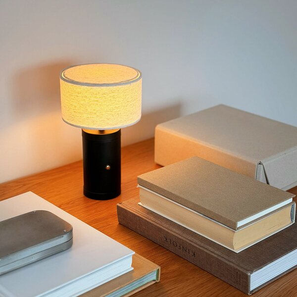 Asztali lámpa Dyberg Larsen, Mellow, dimmable, Fekete, Nappali, Fa, Skandináv