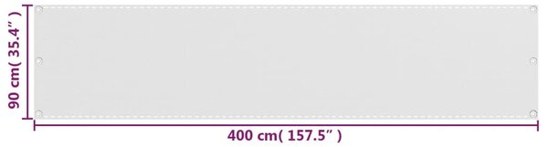 90x400 cm fehér HDPE erkély ablak sötétítő