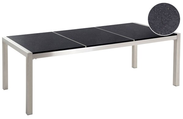 Kerti asztal GROSSETO 220 cm 100 cm Gránit Csiszolt Fekete
