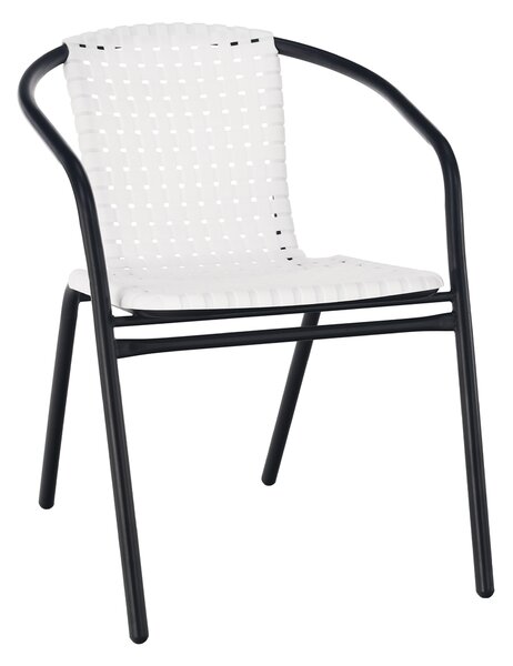 KONDELA Kerti szék, fehér/fekete, BERGOLA