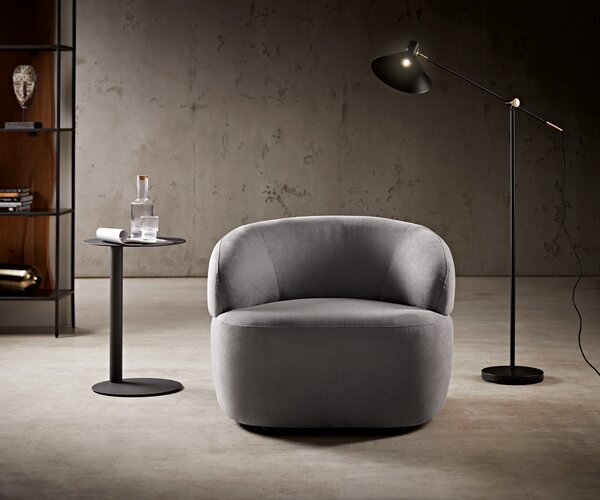 DELIFE Lounge fotel Nova 88x88 cm mikroszálas szürke