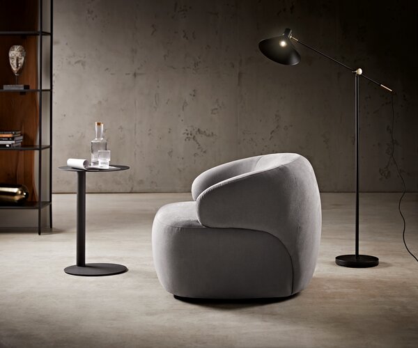 DELIFE Lounge fotel Nova 88x88 cm mikroszálas szürke
