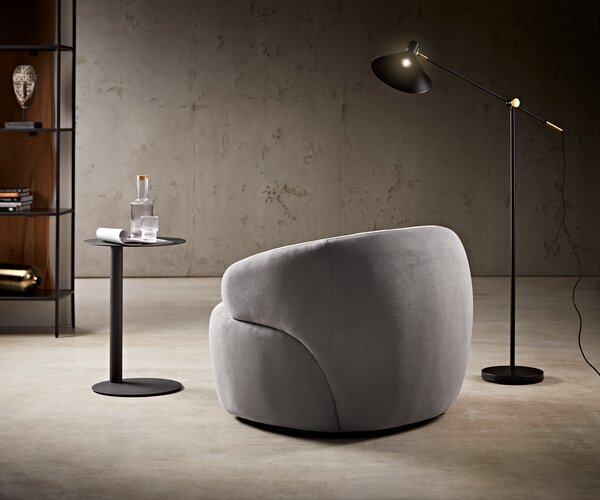DELIFE Lounge fotel Nova 88x88 cm mikroszálas szürke