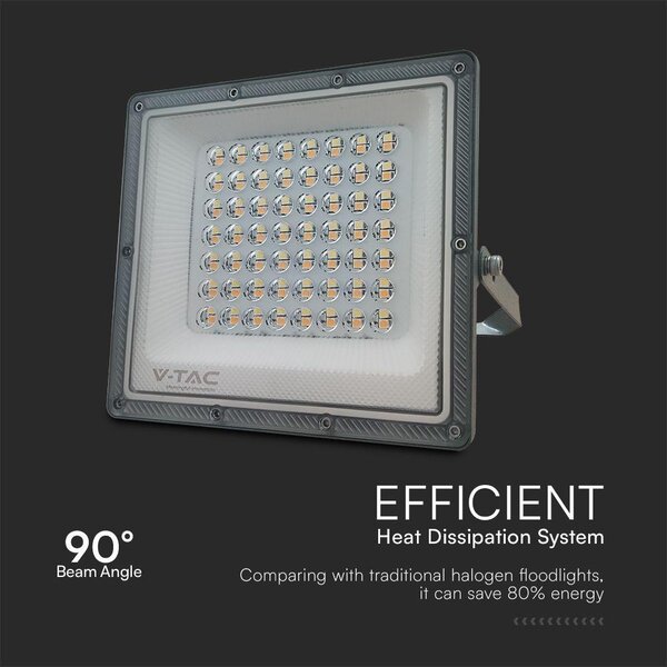V-TAC RLE 50W LED reflektor, állítható színhőmérséklettel, szürke házzal - SKU 23614