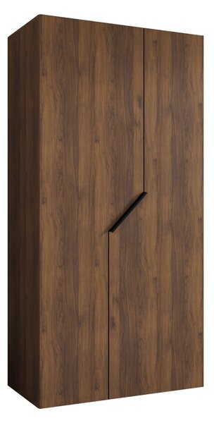 Gardróbszekrény Hartford 594, Laminált forgácslap, 202x100x52cm, Fekete, Dió