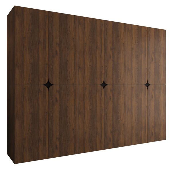 Gardróbszekrény Hartford 649, Laminált forgácslap, 203x270x50cm, Dió