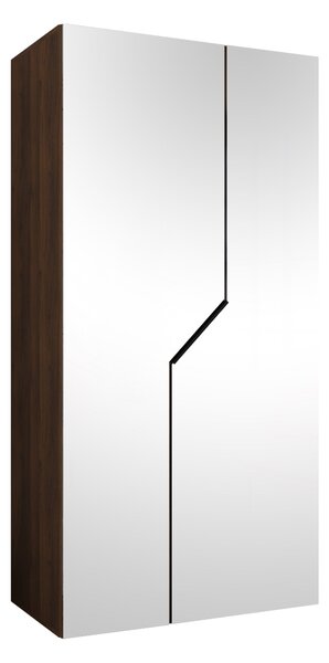 Gardróbszekrény Hartford 600, Laminált forgácslap, 202x100x52cm, Fekete, Dió