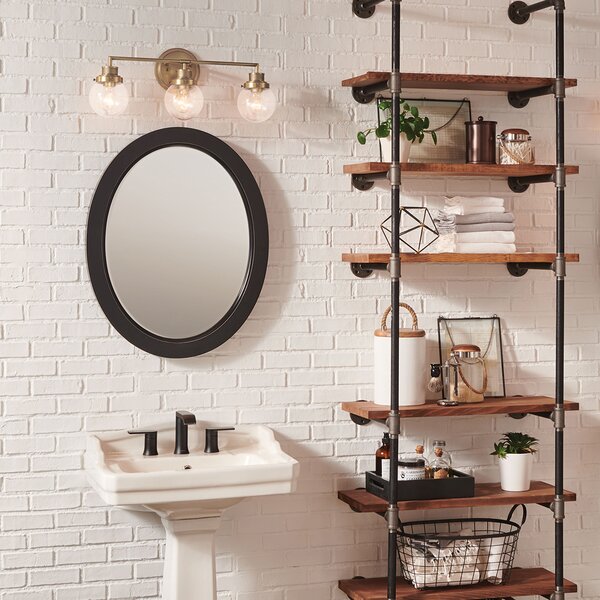 Quintiesse klasszikus loft fürdőszobai lámpa poppy antik réz átlátszó elsqn-poppy3-hb-bath IP44