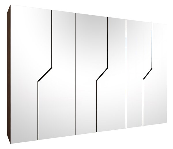 Gardróbszekrény Hartford 602, Laminált forgácslap, 202x300x52cm, Fekete, Dió